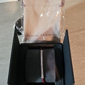 David Yurman Silver and Red Men's Bracelet